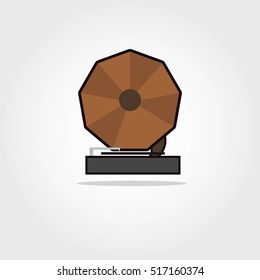 Old gramophone icon design vector. retro icon style