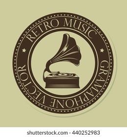 old gramophone  isolated icon design, vector illustration  graphic 
