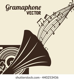 old gramophone  isolated icon design, vector illustration  graphic 