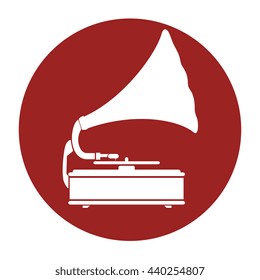 old gramophone  isolated icon design, vector illustration  graphic 