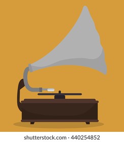 old gramophone  isolated icon design, vector illustration  graphic 