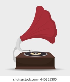 old gramophone  isolated icon design, vector illustration  graphic 