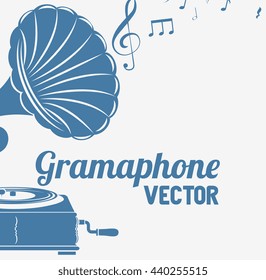 old gramophone  isolated icon design, vector illustration  graphic 