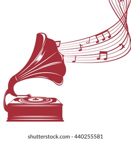 old gramophone  isolated icon design, vector illustration  graphic 