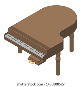 Old grand piano icon. Isometric of old grand piano vector icon for web design isolated on white background