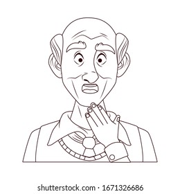 old grandfather character isolated icon vector illustration design