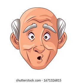 old grandfather character isolated icon vector illustration design