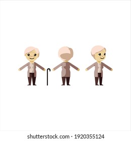 old granny cartoon character vector digital design graphic 2d hd illustration