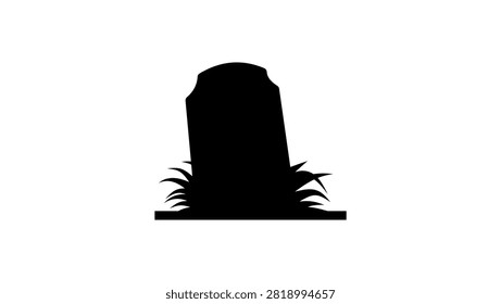 Old grave, black isolated vector silhouette