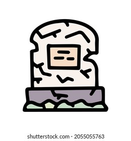 old grave color vector doodle simple icon