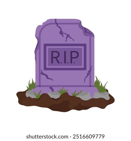 Velho túmulo, RIP memorial. Ilustração vetorial em estilo plano e Doodle para os projetos de outubro de Halloween