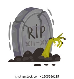 Old gravestone. Vector illustration on a white background.
