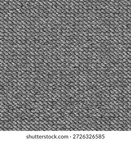Manta cinza velha feita de lã e algodão. Tecido grosso, bem utilizado, tecido com fio preto e branco. Textura de pano grossa. Abstrato sem emenda. Arte vetorial.