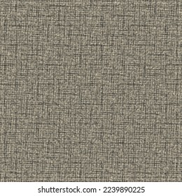 Old gray jute rug. Distressed canvas texture. Grunge fabric. Textured background. Vector seamless.