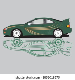 old green rally speed car