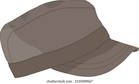 Old grey cap, illustration, vector on a white background.