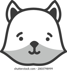 Old grey cat, illustration, vector on a white background.