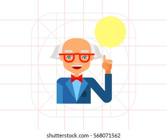 Old Grey-haired Professor Icon