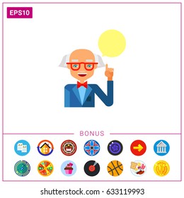 Old Grey-haired Professor Icon