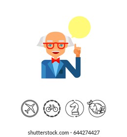 Old Grey-haired Professor Icon