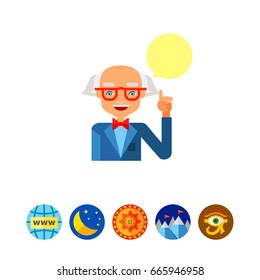 Old Grey-haired Professor Icon