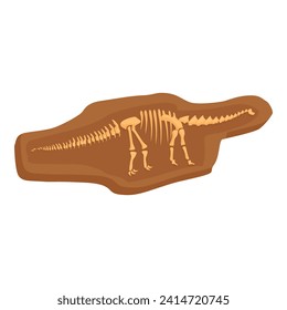 Old ground skeleton icon cartoon vector. Ground fossil. Dinosaur layer