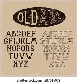 old grunge alphabet for labels