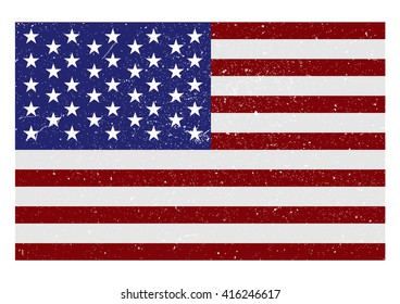 Old grunge American flag, Vector illustrator