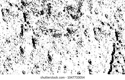 Old grunge background of black and white. Dark monochrome texture. Vector pattern of cracks, mud, chips, scuffs