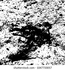 Old grunge background of black and white. Dark monochrome texture. Vector pattern of cracks, mud, chips, scuffs