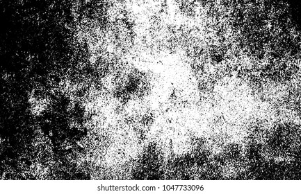 Old grunge background of black and white. Dark monochrome texture. Vector pattern of cracks, mud, chips, scuffs