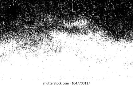 Old grunge background of black and white. Dark monochrome texture. Vector pattern of cracks, mud, chips, scuffs