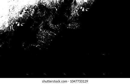 Old grunge background of black and white. Dark monochrome texture. Vector pattern of cracks, mud, chips, scuffs