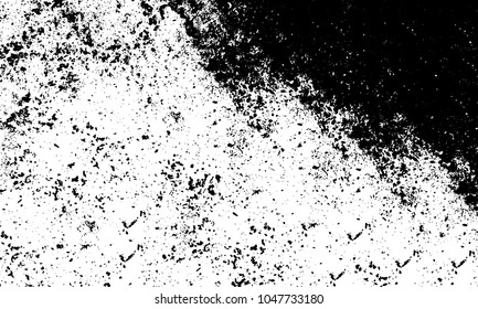 Old grunge background of black and white. Dark monochrome texture. Vector pattern of cracks, mud, chips, scuffs