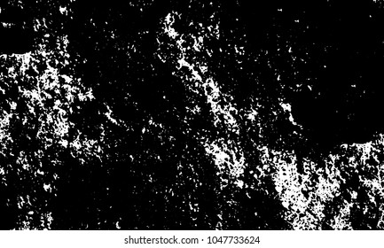 Old grunge background of black and white. Dark monochrome texture. Vector pattern of cracks, mud, chips, scuffs