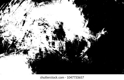Old grunge background of black and white. Dark monochrome texture. Vector pattern of cracks, mud, chips, scuffs