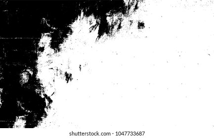Old grunge background of black and white. Dark monochrome texture. Vector pattern of cracks, mud, chips, scuffs
