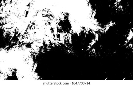 Old grunge background of black and white. Dark monochrome texture. Vector pattern of cracks, mud, chips, scuffs