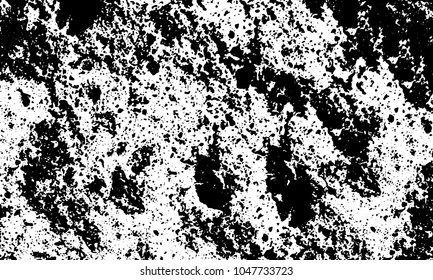 Old grunge background of black and white. Dark monochrome texture. Vector pattern of cracks, mud, chips, scuffs