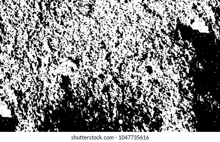 Old grunge background of black and white. Dark monochrome texture. Vector pattern of cracks, mud, chips, scuffs