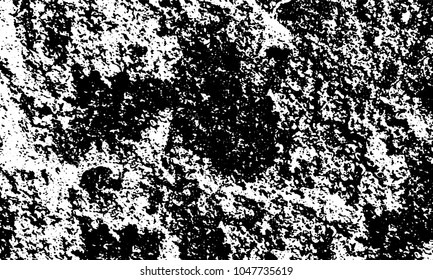 Old grunge background of black and white. Dark monochrome texture. Vector pattern of cracks, mud, chips, scuffs