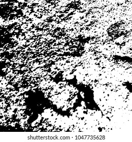 Old grunge background of black and white. Dark monochrome texture. Vector pattern of cracks, mud, chips, scuffs