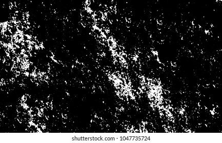 Old grunge background of black and white. Dark monochrome texture. Vector pattern of cracks, mud, chips, scuffs