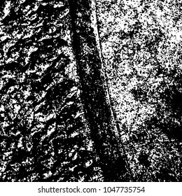 Old grunge background of black and white. Dark monochrome texture. Vector pattern of cracks, mud, chips, scuffs