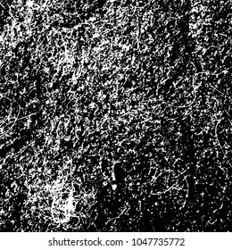 Old grunge background of black and white. Dark monochrome texture. Vector pattern of cracks, mud, chips, scuffs