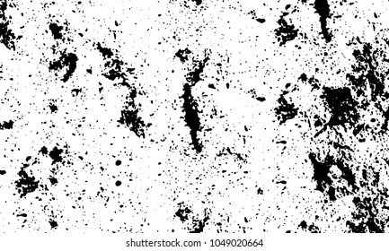 Old grunge background of black and white. Dark monochrome texture. Vector pattern of cracks, mud, chips, scuffs
