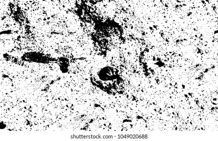 Old grunge background of black and white. Dark monochrome texture. Vector pattern of cracks, mud, chips, scuffs