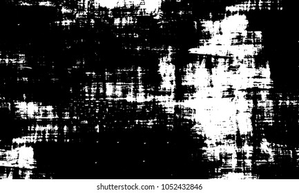 Old grunge background of black and white. Dark monochrome texture. Vector pattern of cracks, mud, chips, scuffs