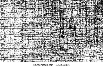 Old grunge background of black and white. Dark monochrome texture. Vector pattern of cracks, mud, chips, scuffs