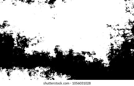 Old grunge background of black and white. Dark monochrome texture. Vector pattern of cracks, mud, chips, scuffs